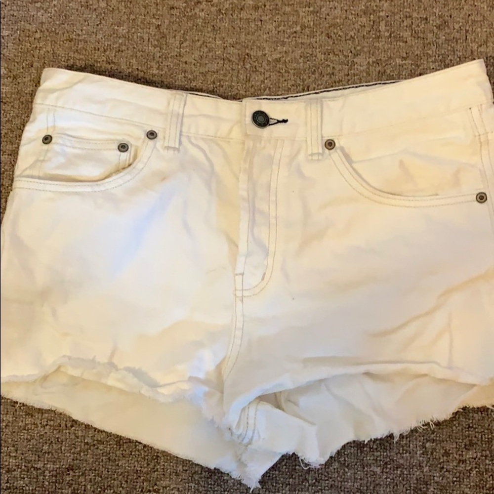 White denim shorts